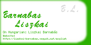 barnabas liszkai business card